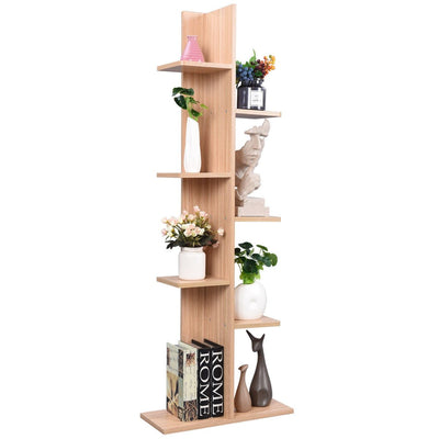 7-Tier Wooden Bookshelf with 8 Open Well-Arranged Shelves - Relaxacare