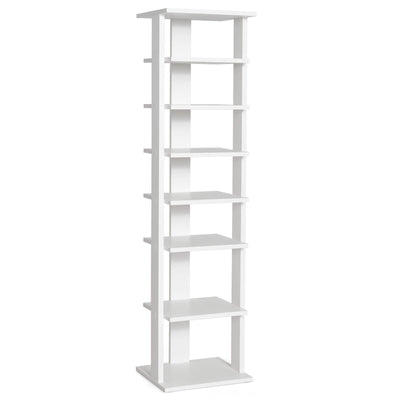 7-Tier Wooden Shoe Rack Narrow Vertical Shoe Stand Storage Display Shelf - Relaxacare