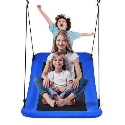 700lb Giant 60 Inch Skycurve Platform Tree Swing for Kids and Adults-Blue - Relaxacare