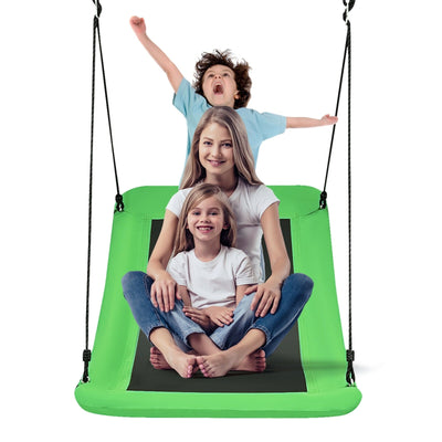 700lb Giant 60 Inch Skycurve Platform Tree Swing for Kids and Adults-Green - Relaxacare