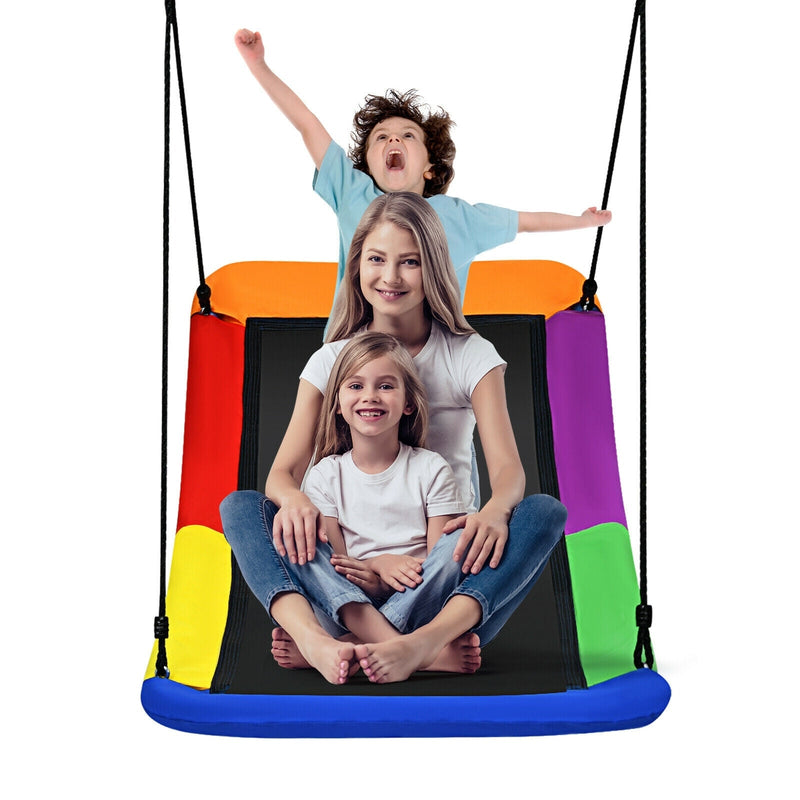 700lb Giant 60 Inch Skycurve Platform Tree Swing for Kids and Adults-Multicolor - Relaxacare