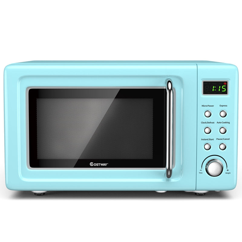 700W Retro Countertop Microwave Oven with 5 Micro Power and Auto Cooking Function-Green - Relaxacare