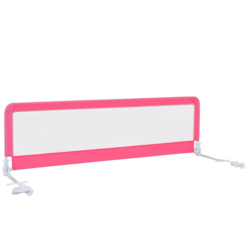 71 Inch Extra Long Swing Down Bed Guardrail with Safety Straps-Pink - Relaxacare