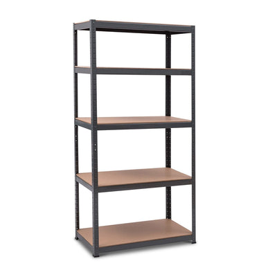 71 inch Heavy Duty Steel Adjustable 5 Level Storage Shelves-Black - Relaxacare