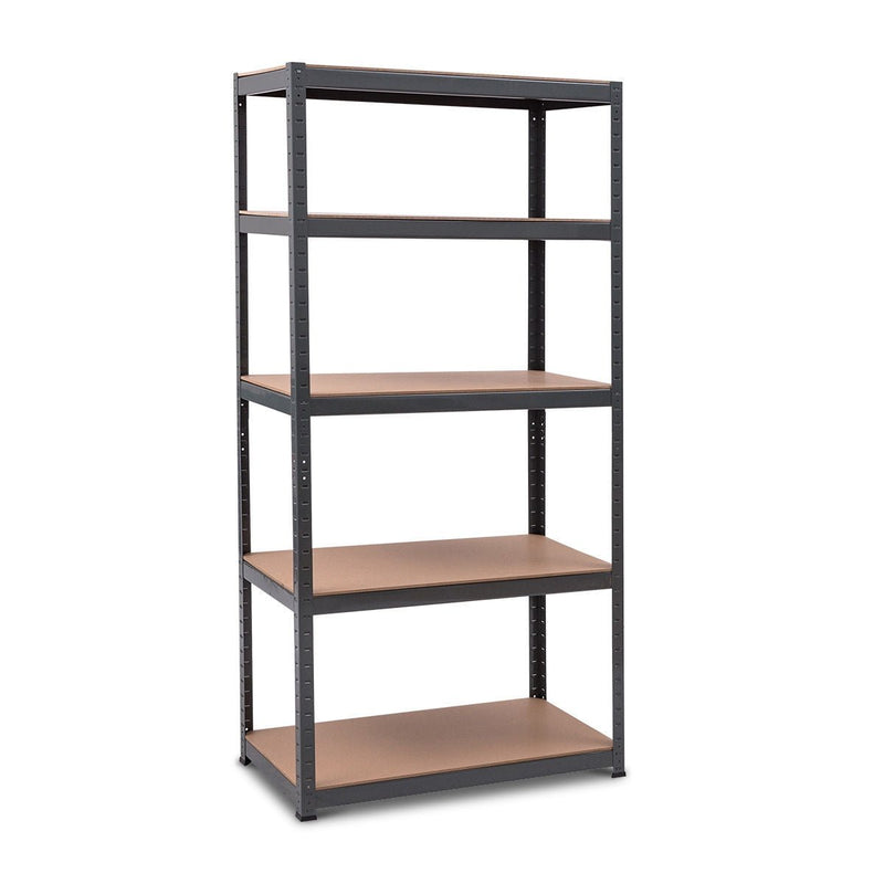 71 inch Heavy Duty Steel Adjustable 5 Level Storage Shelves-Black - Relaxacare