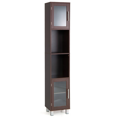 71 Inch Tall Tower Bathroom Storage Cabinet and Organizer Display Shelves for Bedroom-Brown - Relaxacare