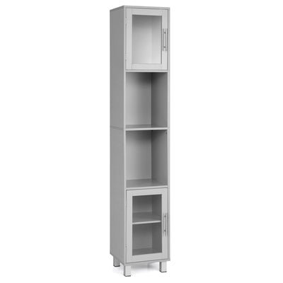 71 Inch Tall Tower Bathroom Storage Cabinet and Organizer Display Shelves for Bedroom-Gray - Relaxacare