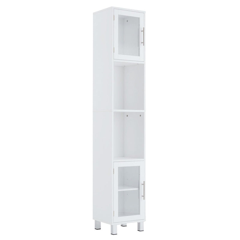 71 Inch Tall Tower Bathroom Storage Cabinet and Organizer Display Shelves for Bedroom-White - Relaxacare
