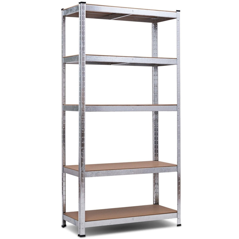 72 Inch Steel Storage Shelf with 5 Levels Adjustable Shelves-Silver - Relaxacare