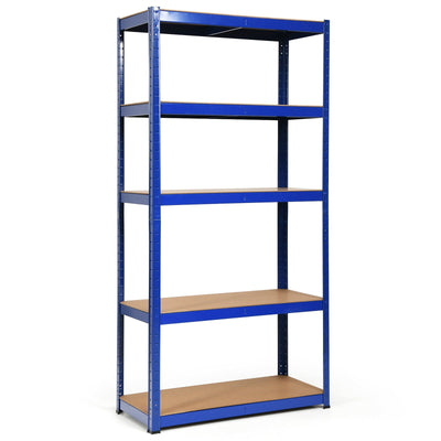 72 Inch Storage Shelf Steel Metal 5 Levels Adjustable Shelves-Navy - Relaxacare
