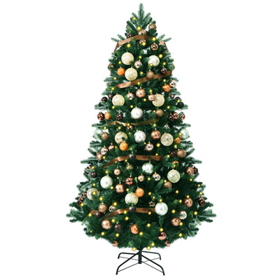 7.5 Feet Artificial Christmas Tree with Ornaments and Pre-Lit Lights - Relaxacare