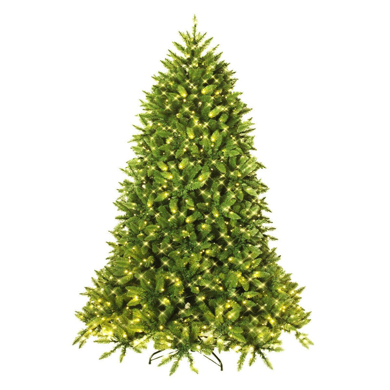 7.5 Feet Artificial Fir Christmas Tree with LED Lights and 1968 Branch Tips - Relaxacare