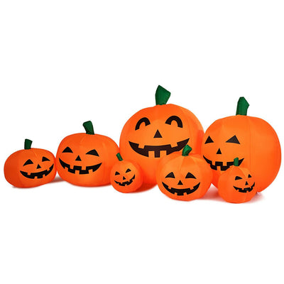 7.5 Feet Halloween Inflatable 7 Pumpkins Patch with LED Lights - Relaxacare