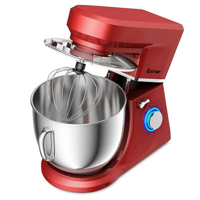 7.5 Qt Tilt-Head Stand Mixer with Dough Hook-Red - Relaxacare