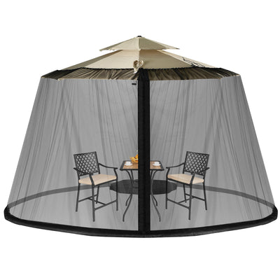 8-12 Feet Patio Umbrella Table Mesh Screen Cover Mosquito Netting - Relaxacare