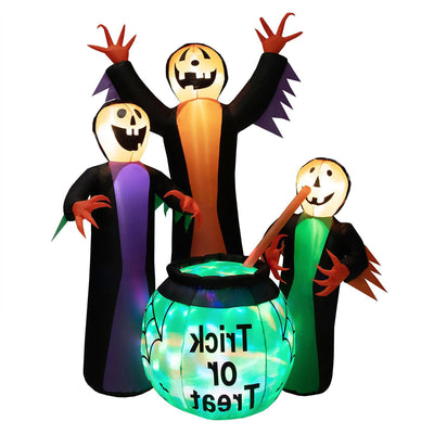 8 Feet Halloween Inflatable Witch Decor with Bright LED Lights - Relaxacare