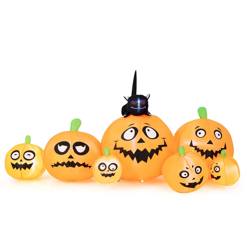 8 Feet Long Halloween Inflatable Pumpkins with Witch&