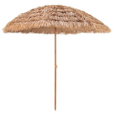 8 Feet Patio Thatched Tiki Umbrella Hawaiian Hula Beach Umbrella - Relaxacare