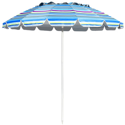 8 Feet Portable Beach Umbrella with Sand Anchor and Tilt Mechanism - Relaxacare