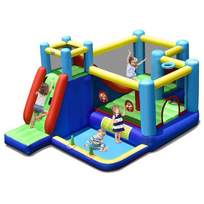 8-in-1 Kids Inflatable Bounce House with Slide without Blower - Relaxacare