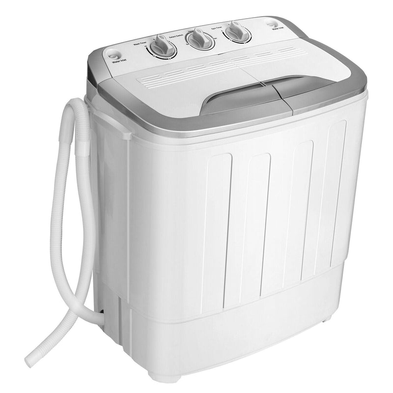 8 lbs Portable Mini Twin Tub Spinner Semi-Automatic Washing Machine - Relaxacare