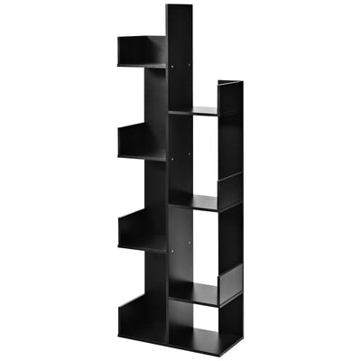 8-Shelf Industrial Tree-Shaped Bookshelf with Anti-Toppling Fitting - Relaxacare
