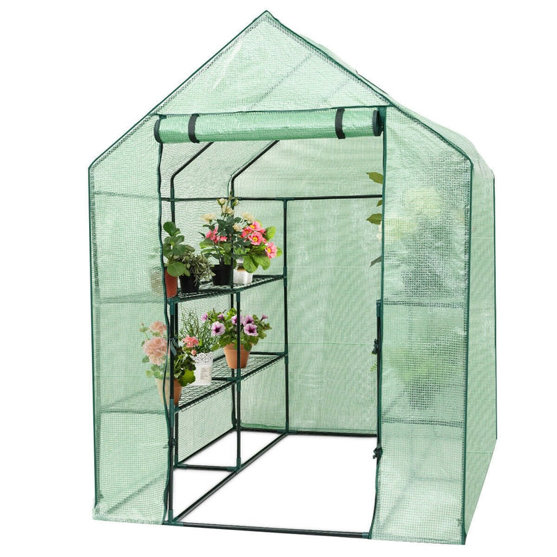 8 shelves Mini Walk In Greenhouse Outdoor Gardening Plant Green House - Relaxacare