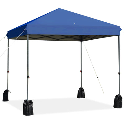8 x 8 Feet Outdoor Pop-up Canopy Tent with Portable Roller Bag and Sand Bags - Relaxacare