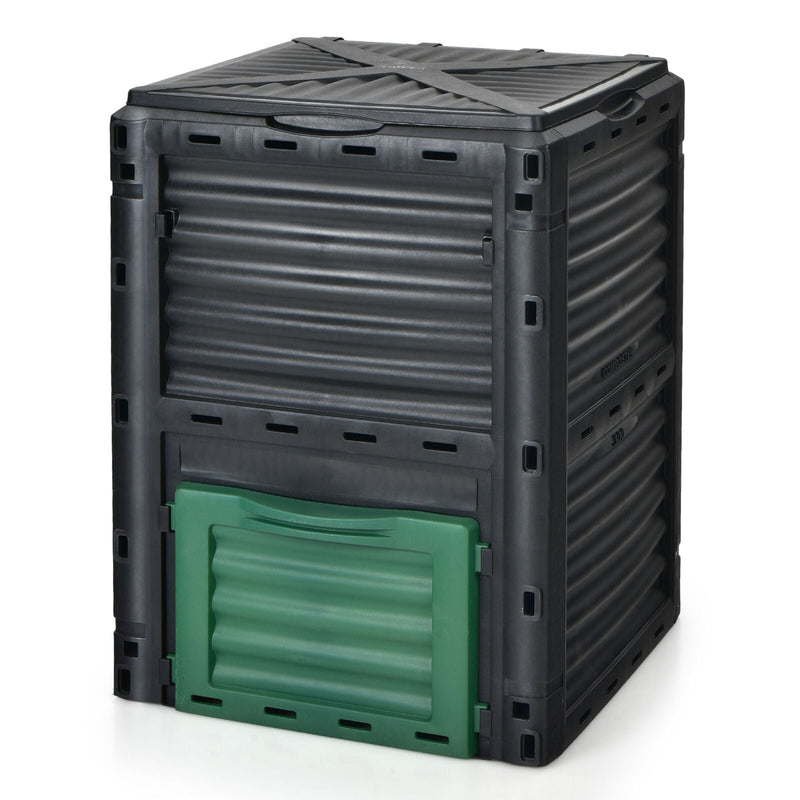 80-Gallon Outdoor Composter with Large Openable Lid and Bottom Exit Door - Relaxacare