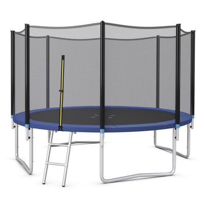 8/10/12/14/15/16 Feet Outdoor Trampoline Bounce Combo with Safety Closure Net Ladder-12 ft - Relaxacare