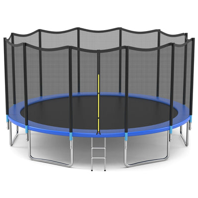 8/10/12/14/15/16 Feet Outdoor Trampoline Bounce Combo with Safety Closure Net Ladder-16 ft - Relaxacare