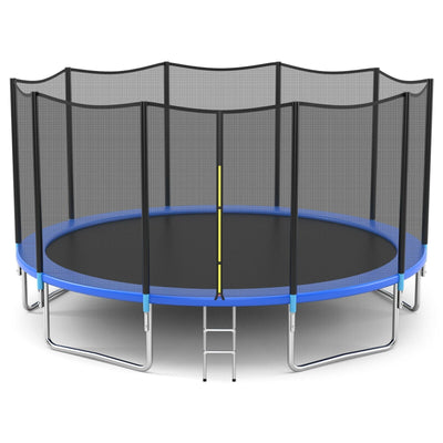 8/10/12/14/15/16 Feet Outdoor Trampoline Bounce Combo with Safety Closure Net Ladder-8 ft - Relaxacare