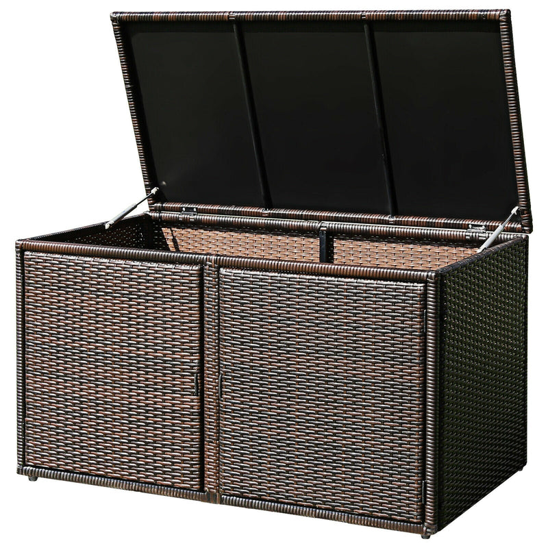 88 Gallon Garden Patio Rattan Storage Container Box - Relaxacare