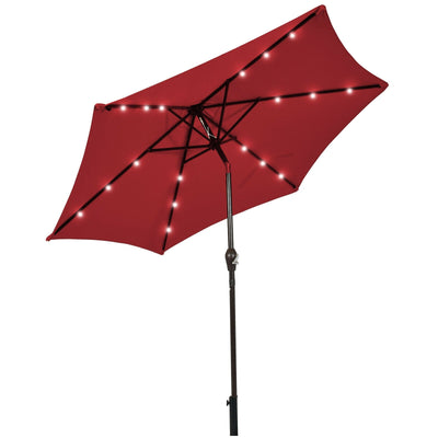 9 Feet Patio LED Solar Umbrella with Crank - Relaxacare