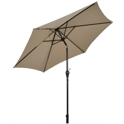 9 Feet Patio Market Table Umbrella with Push Button Tilt and Crank - Relaxacare