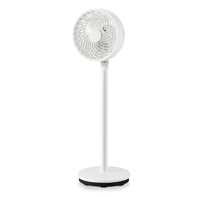 9 Inch Portable Oscillating Pedestal Floor Fan with Adjustable Heights and Speeds-White - Relaxacare