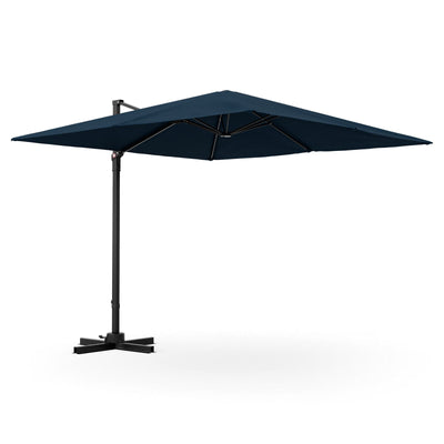 9.5 Feet 2-Tier Patio Square Cantilever Offset Umbrella with 360°Rotation - Relaxacare