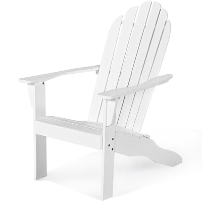 Acacia Wood Outdoor Adirondack Chair with Ergonomic Design-White - Relaxacare