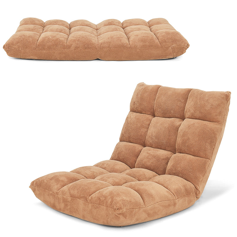 Adjustable 14-position Cushioned Floor Chair-Beige - Relaxacare