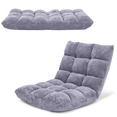 Adjustable 14-position Cushioned Floor Chair-Gray - Relaxacare