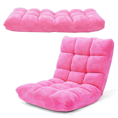 Adjustable 14-position Cushioned Floor Chair-Pink - Relaxacare