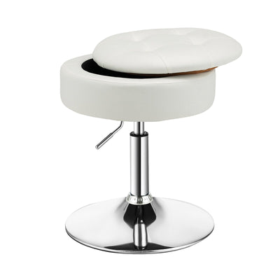 Adjustable 360° Swivel Storage Vanity Stool with Removable Tray - Relaxacare