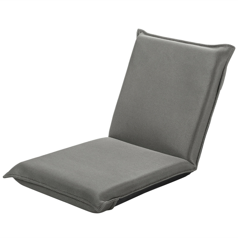 Adjustable 6 position Folding Lazy Man Sofa Chair Floor Chair-Gray - Relaxacare