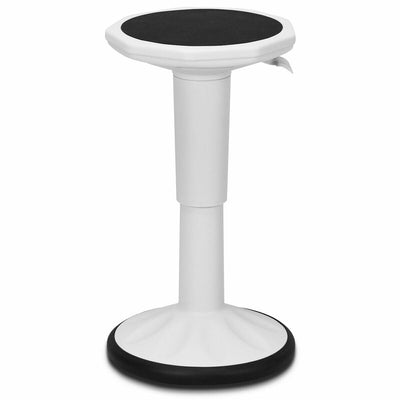 Adjustable Active Learning Stool Sitting Home Office Wobble Chair with Cushion Seat-White - Relaxacare