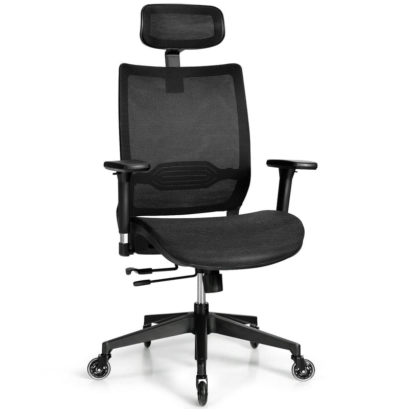 Adjustable Mesh Computer Chair with Sliding Seat and Lumbar Support - Relaxacare