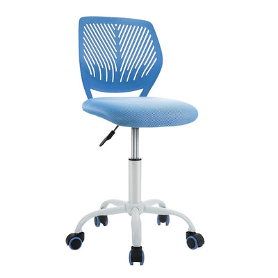 Adjustable Office Task Desk Armless Chair-Blue - Relaxacare