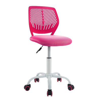 Adjustable Office Task Desk Armless Chair-Blue-Pink - Relaxacare