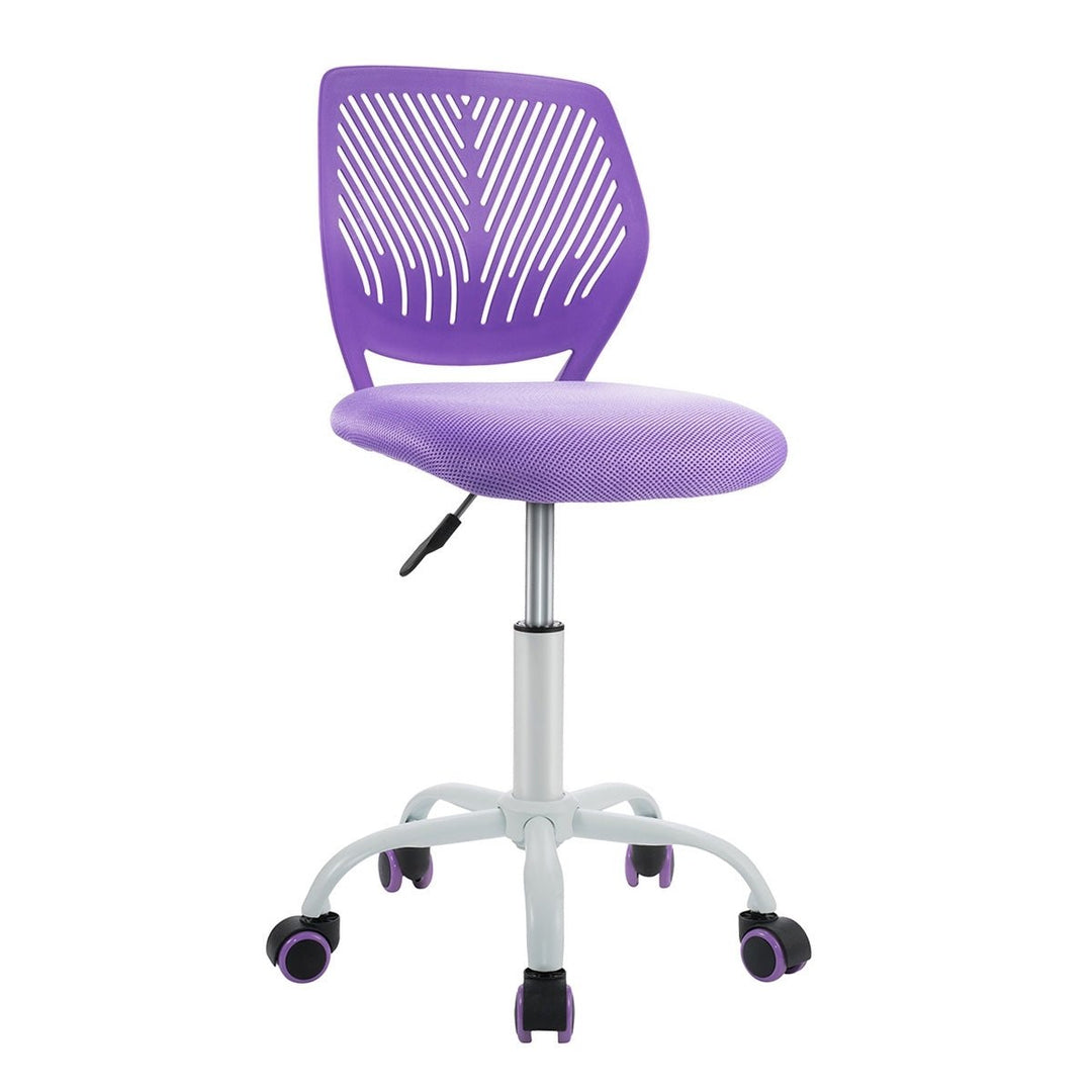 Adjustable Office Task Desk Armless Chair-Blue-Purple