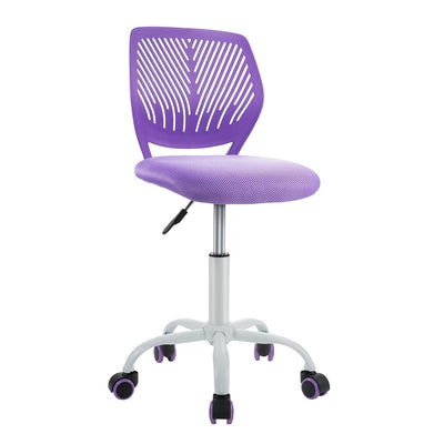 Adjustable Office Task Desk Armless Chair-Blue-Purple - Relaxacare