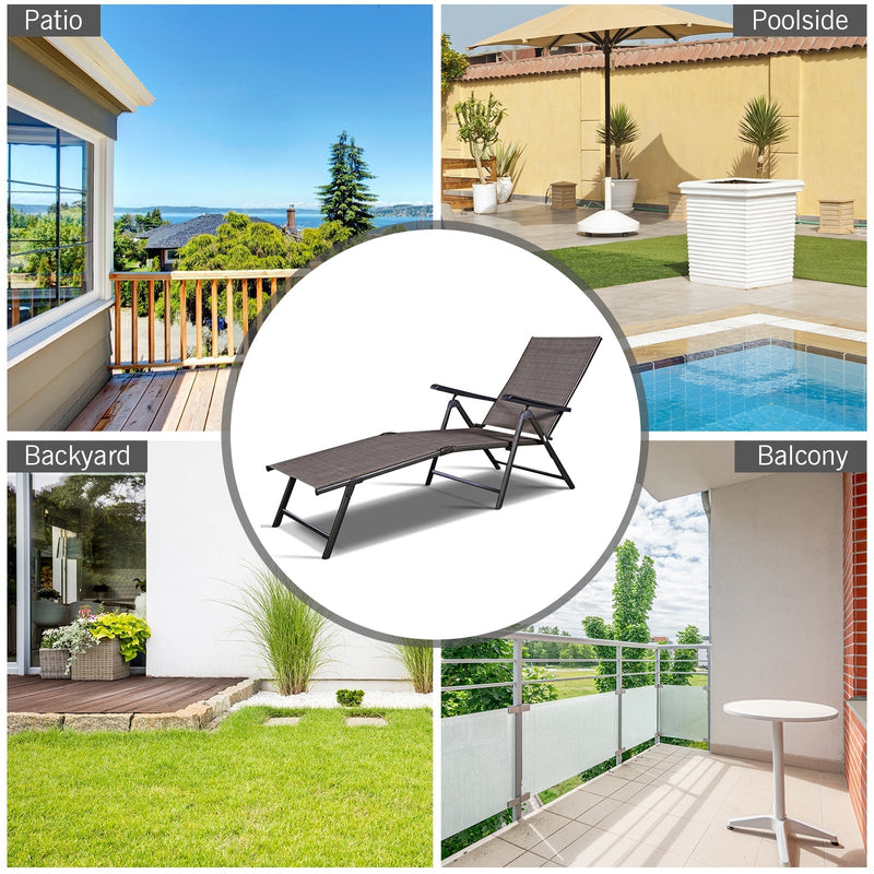 Adjustable outdoor patio pool chaise lounge - Relaxacare